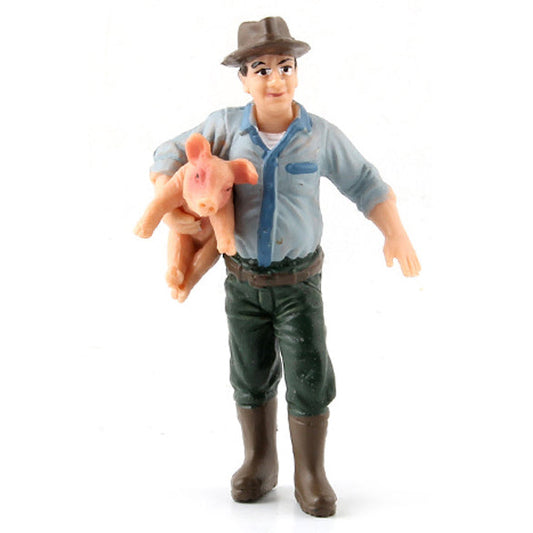 Farm Hand Figure 9cm (man with piglet)